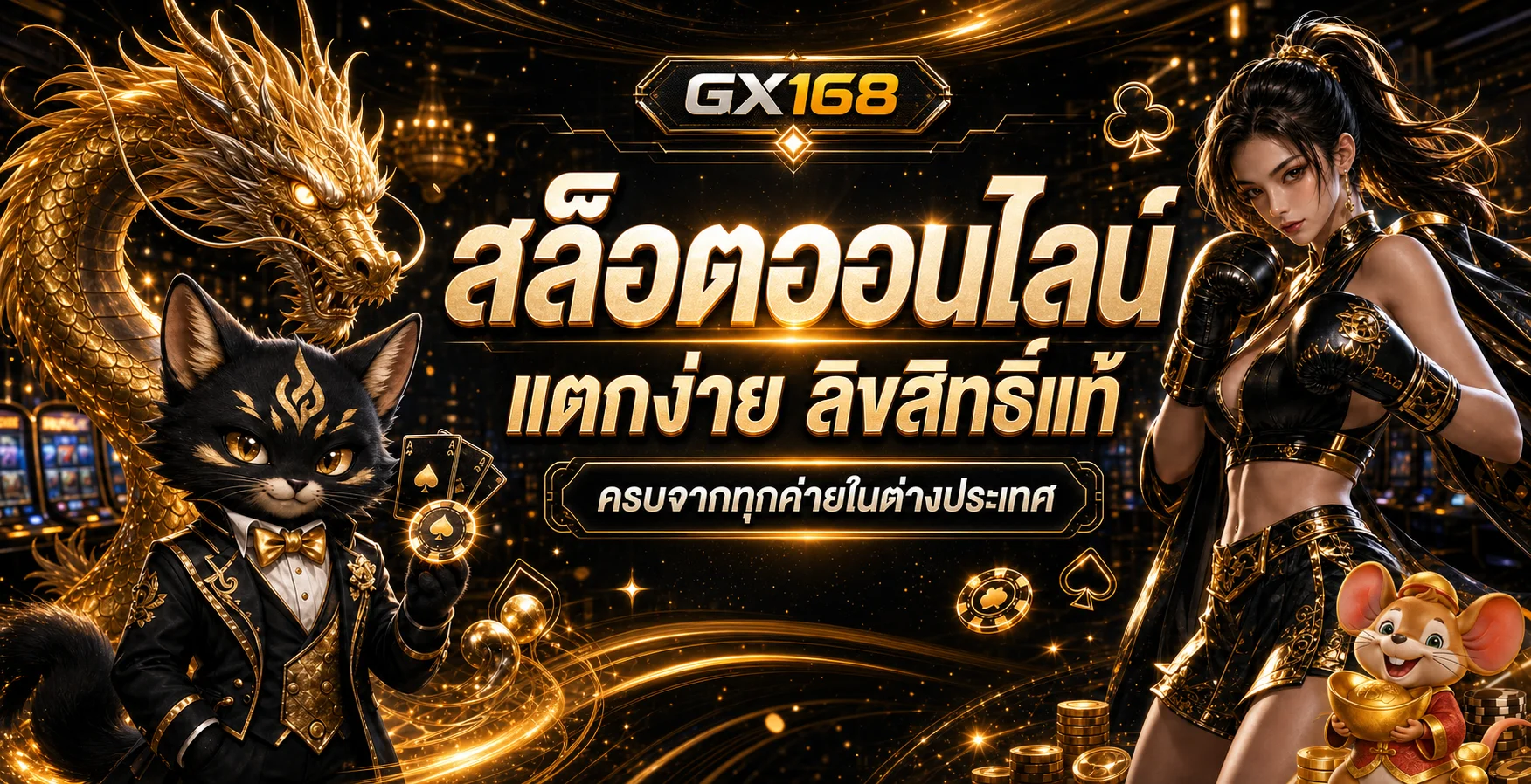 ภาพทดลองเล่น GX168 พร้อมตัวละครเกมและเอฟเฟกต์พรีเมียม